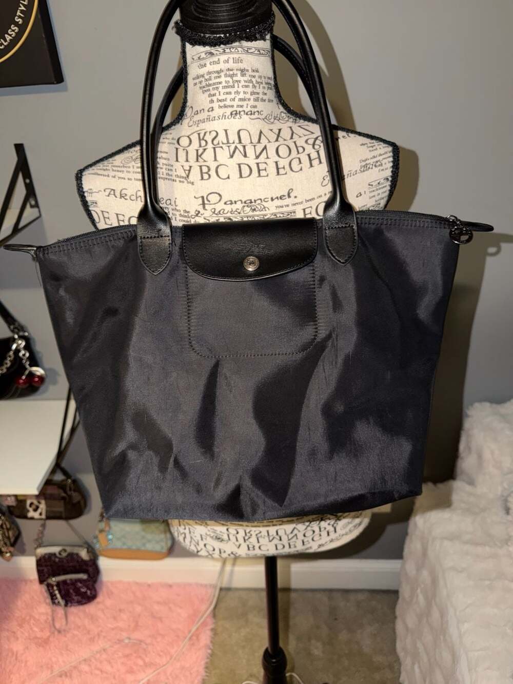 Longchamp Le Pliage Nylon Tote Bag Black